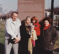 With my Father ( ALDO) , mother (RUTH), and daughter (RUBY) in front of my Public Art in Boston.